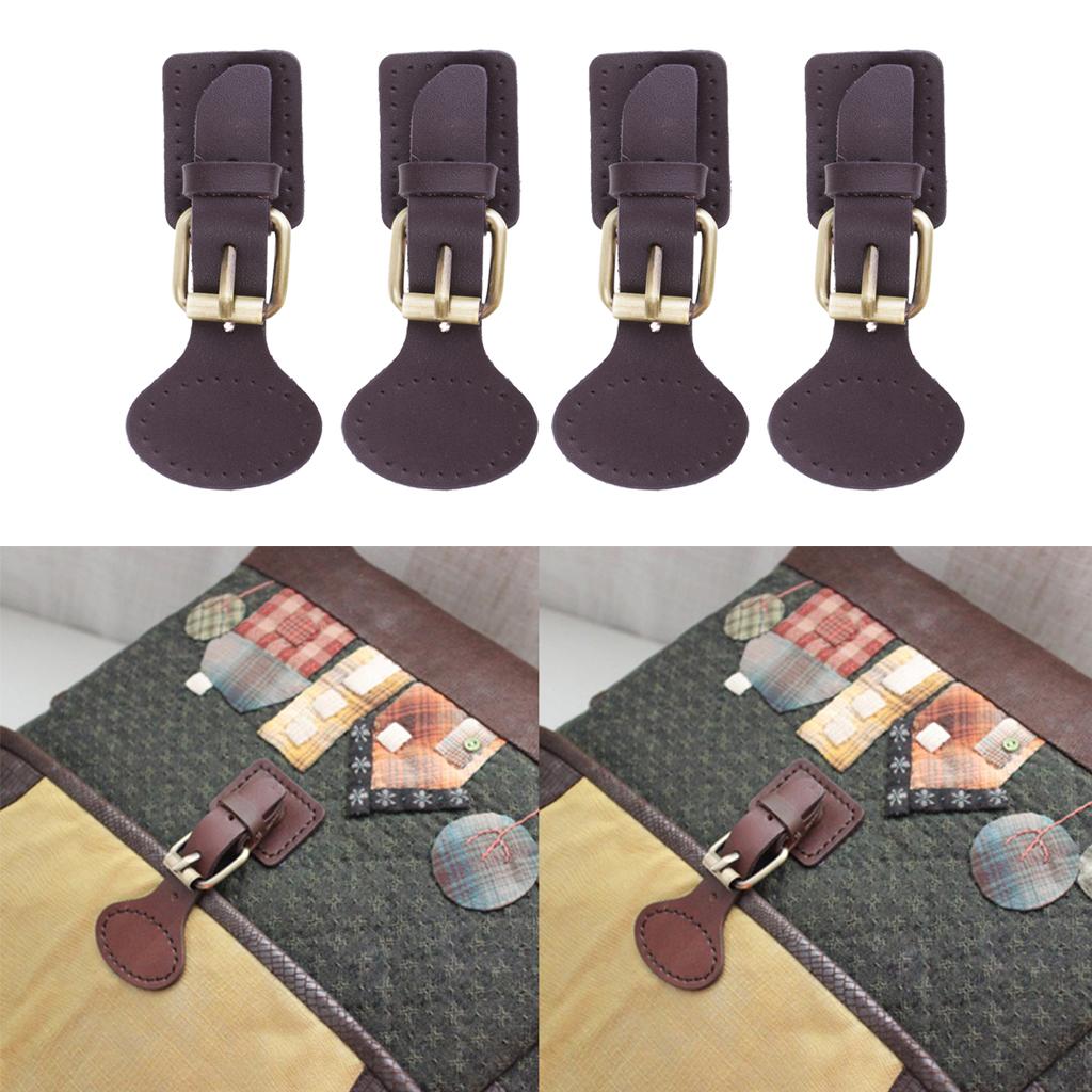 4 Sets Sew on Leather Magnetic Snap Buckles Sewing Fasteners for Bag Coffee