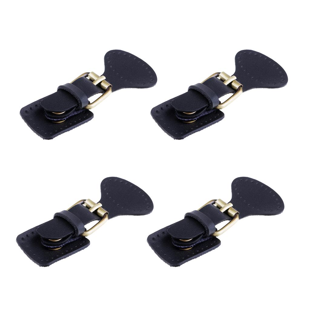 4 Sets Sew on Leather Pin Buckles Sewing Fasteners for Bag Black