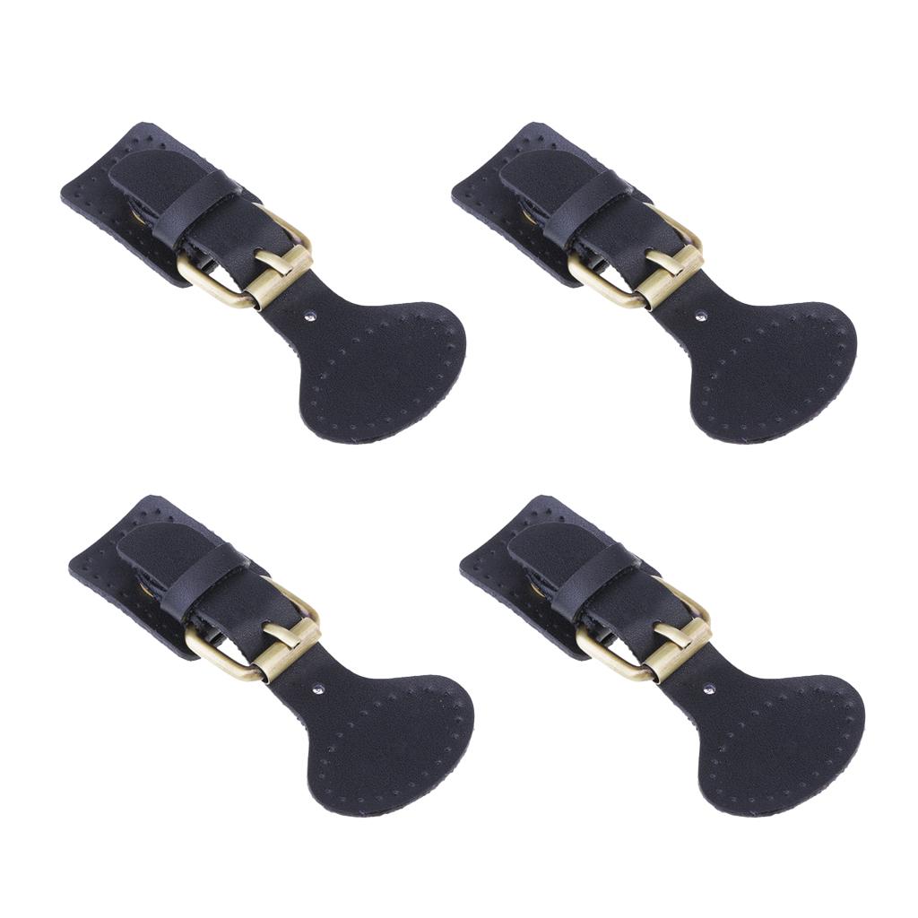 4 Sets Sew on Leather Pin Buckles Sewing Fasteners for Bag Black