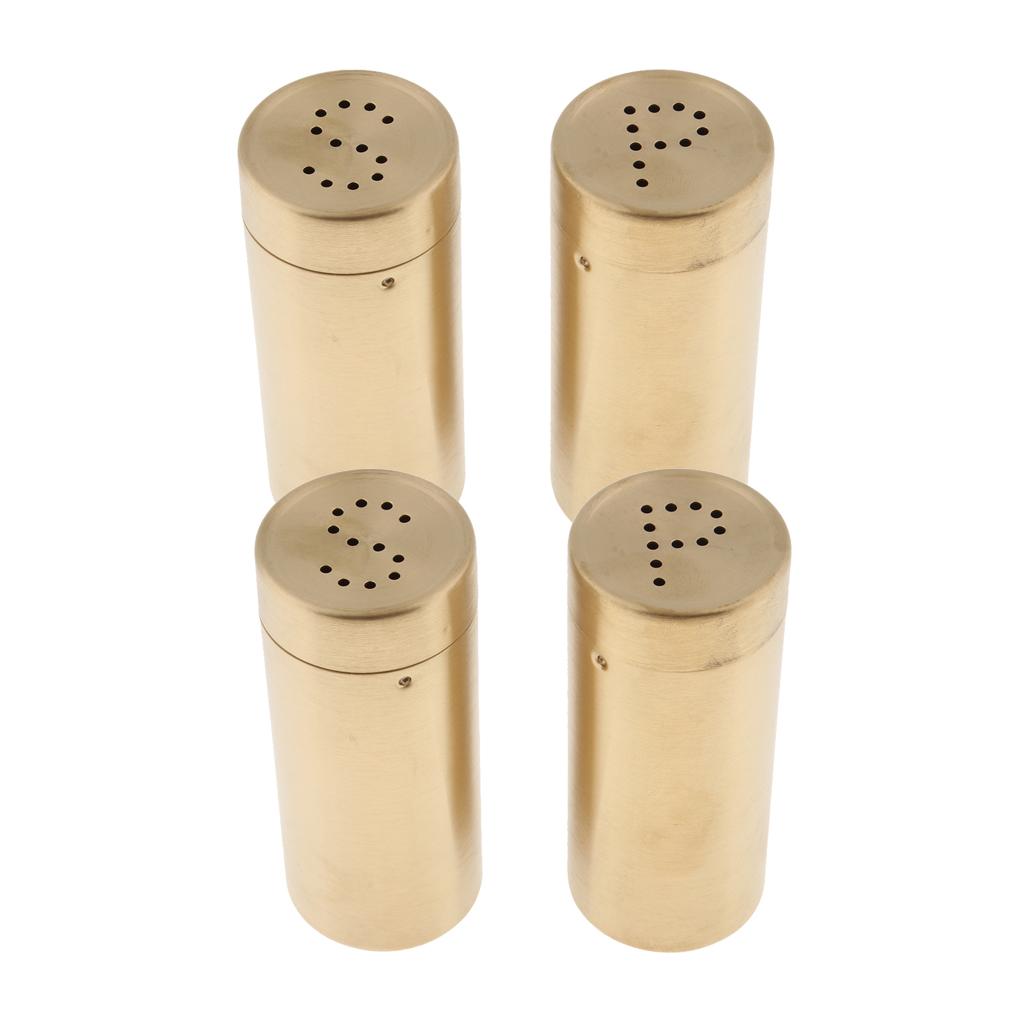 4Pcs Golden Stainless Steel Salt Sugar Pepper Shaker Seasoning Cans set