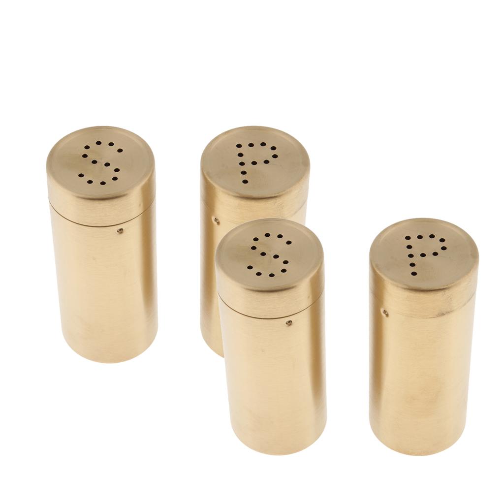 4Pcs Golden Stainless Steel Salt Sugar Pepper Shaker Seasoning Cans set