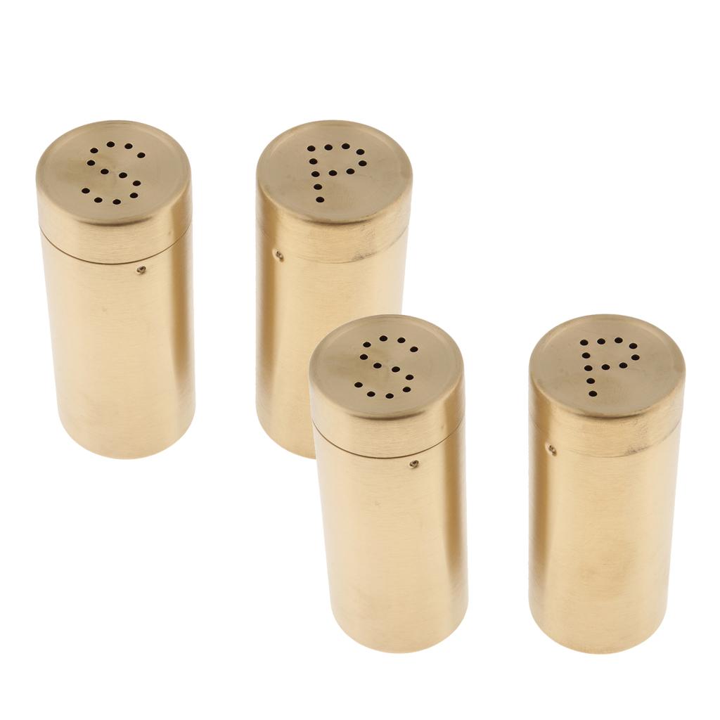 4Pcs Golden Stainless Steel Salt Sugar Pepper Shaker Seasoning Cans set