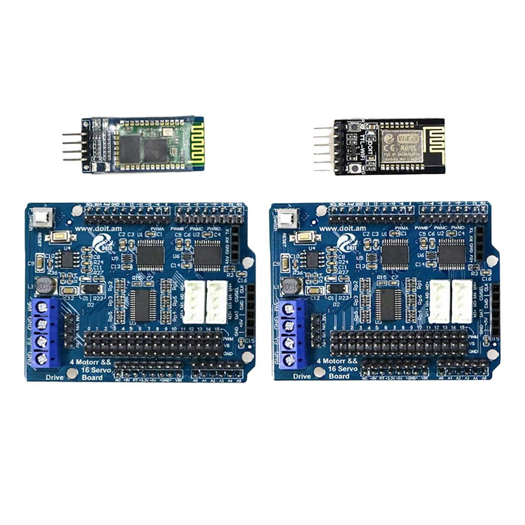 2/4 DC Motor 16-Way Servo Drive Board Motor Board+WiFi & BT Module
