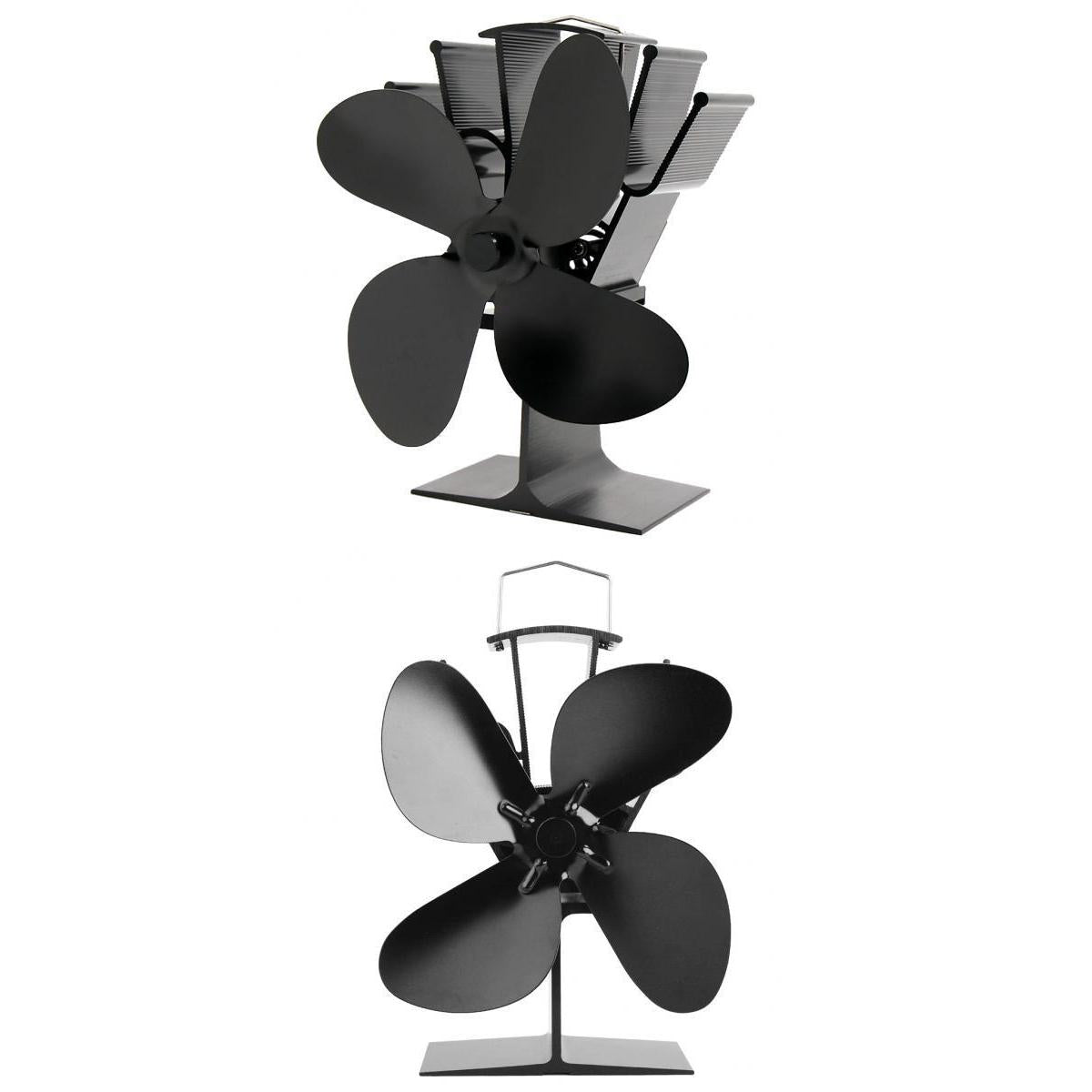 2pcs/set 4-blade Heat Powered Stove Fan for Wood/Log Burner/Fireplace