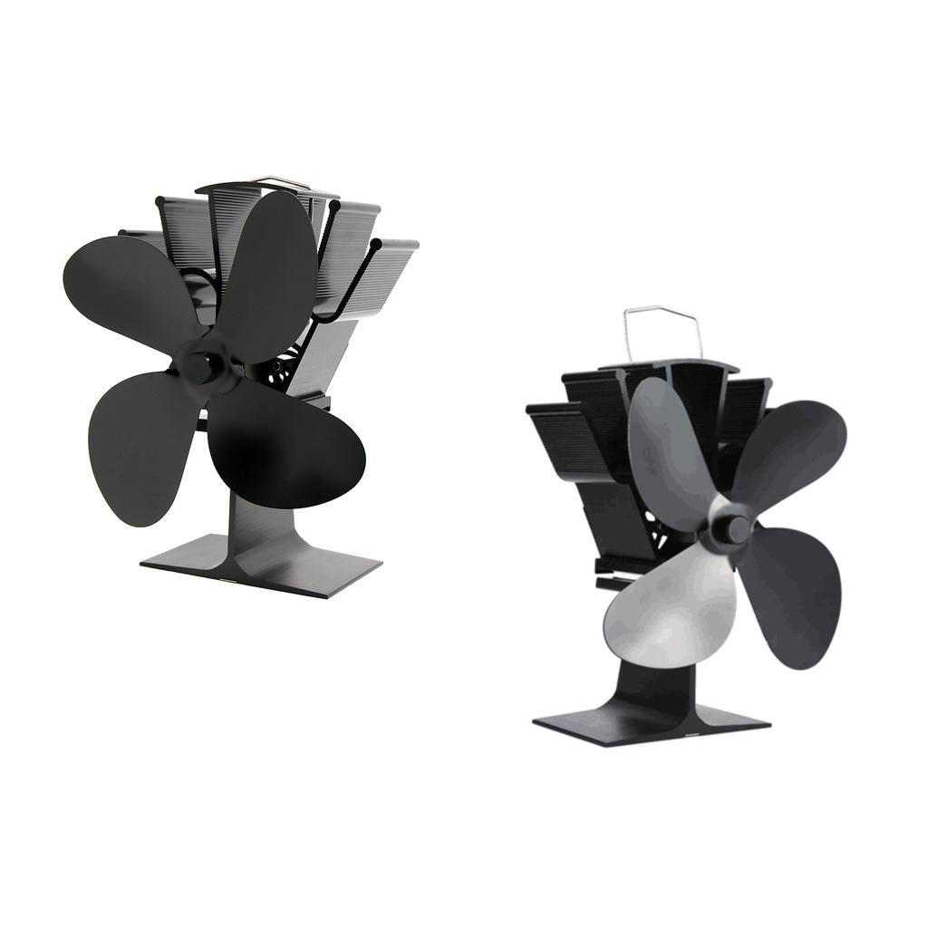 2pcs/set 4-blade Heat Powered Stove Fan for Wood/Log Burner/Fireplace