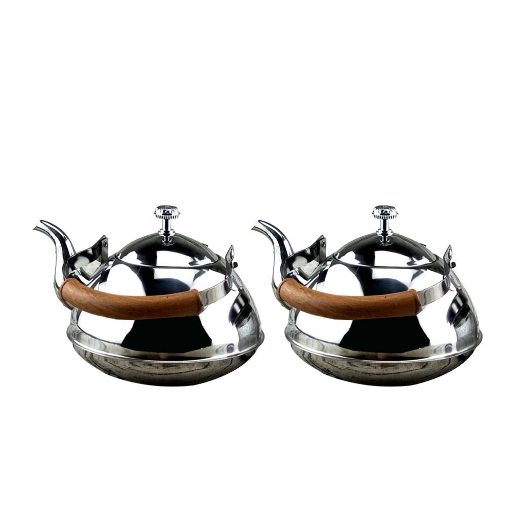 2x 2 L Outdoor Camping Stainless Steel Kettle Kitchen Fast Boil Tea Pot
