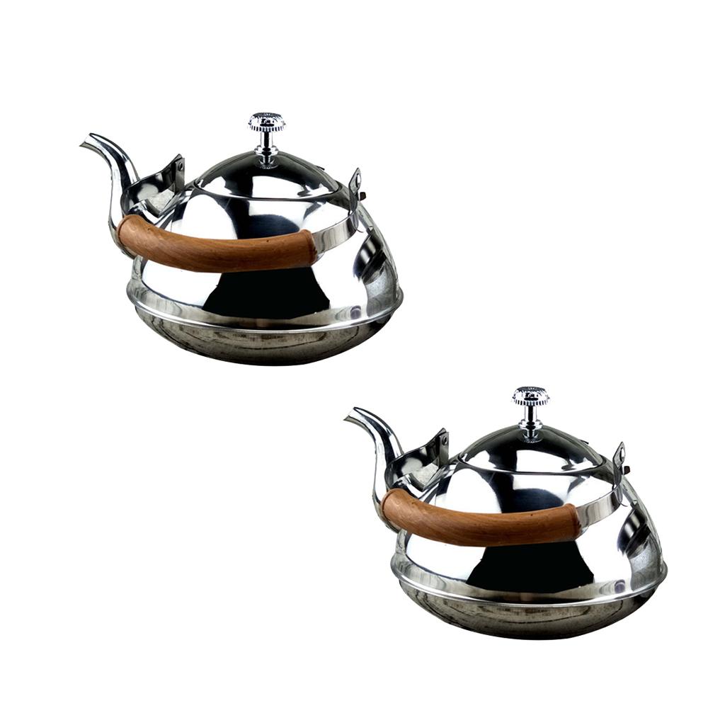2x 2 L Outdoor Camping Stainless Steel Kettle Kitchen Fast Boil Tea Pot
