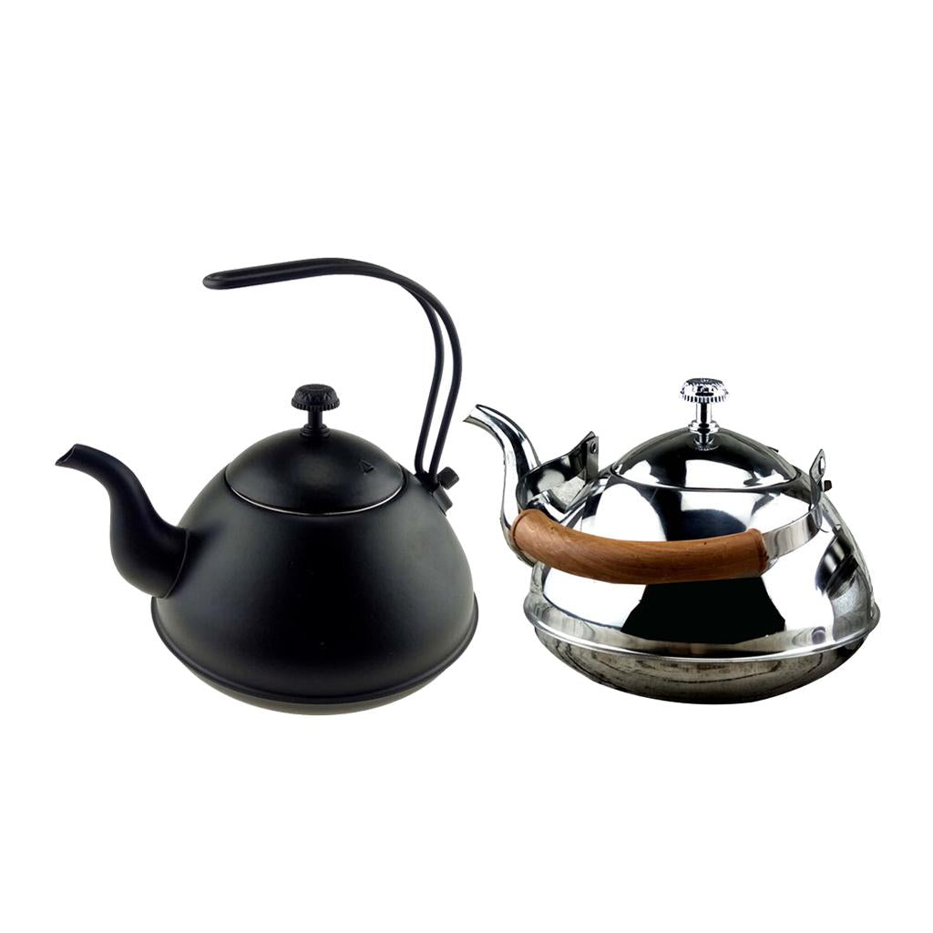 2 Style 2L Stainless Steel Tea Coffee Kettle Gooseneck Thin Over Coffee