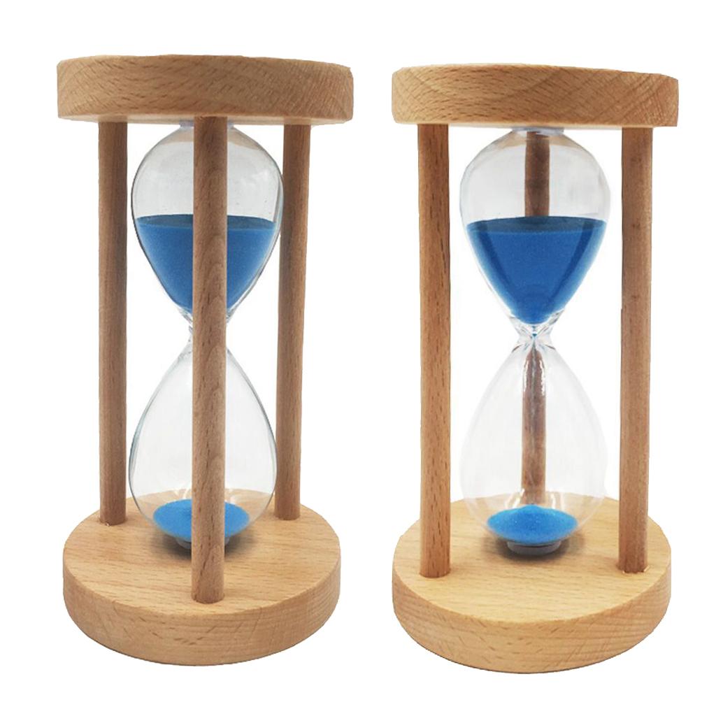 2 pieces 15/30 Minutes Sandglass Hourglass Timer Clock Home Decor Ornament