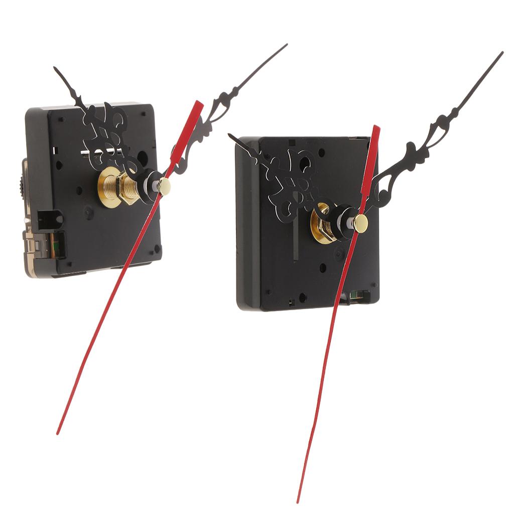 2 Set Clock Movement for Quartz Wall Clock Repair Black Mixed