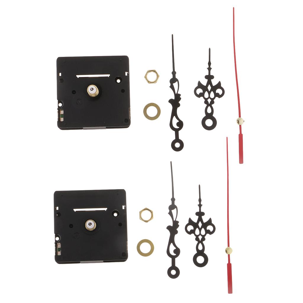 2 Set Clock Movement for Quartz Wall Clock Repair Black Mixed