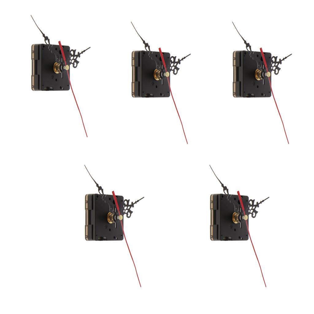 5 Set Clock Movement for Quartz Wall Clock Repair Black short shaft 1.2cm