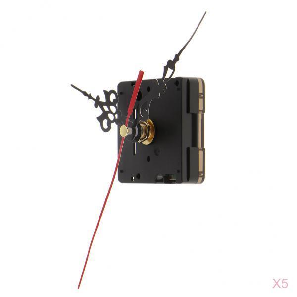 5 Set Clock Movement for Quartz Wall Clock Repair Black short shaft 1.2cm