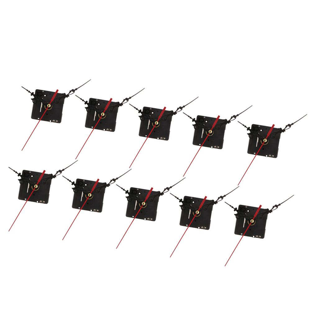 10 Set Clock Movement for Quartz Wall Clock Repair Black short shaft 1.2cm