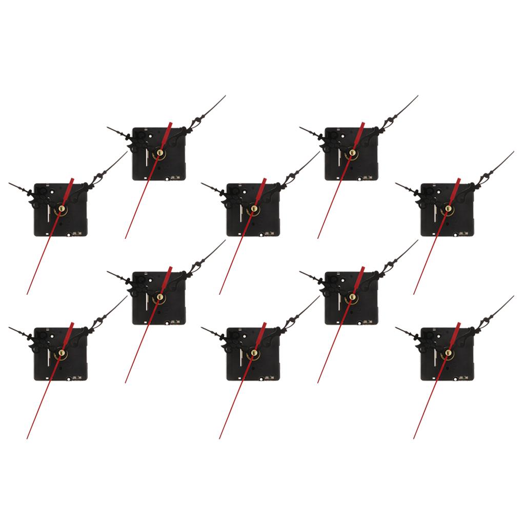 10 Set Clock Movement for Quartz Wall Clock Repair Black short shaft 1.2cm