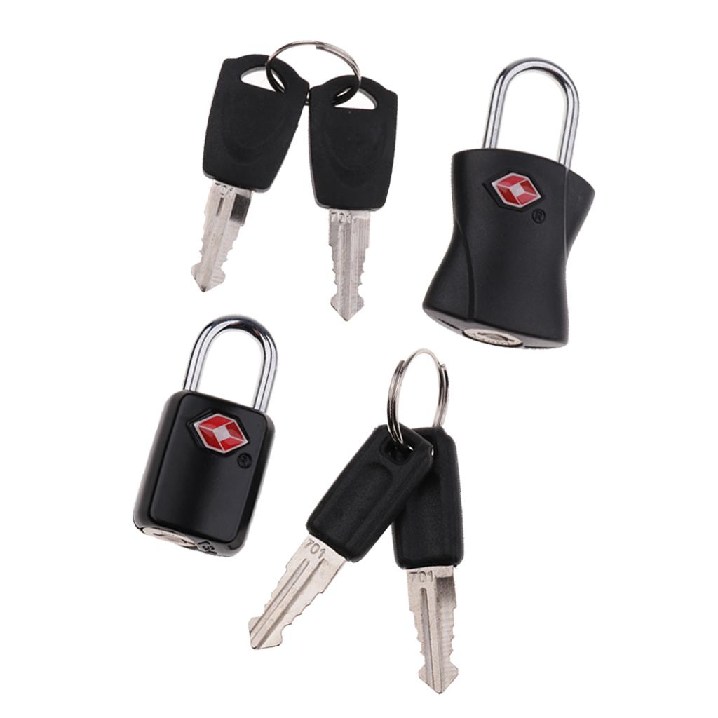 2Pcs TSA Safe Travel Padlock Luggage Suitcase Secure Lock Padlock with 4 Key