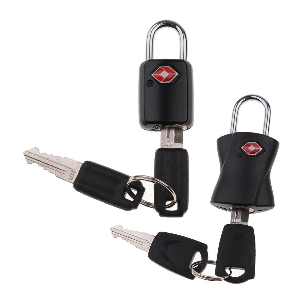2Pcs TSA Safe Travel Padlock Luggage Suitcase Secure Lock Padlock with 4 Key