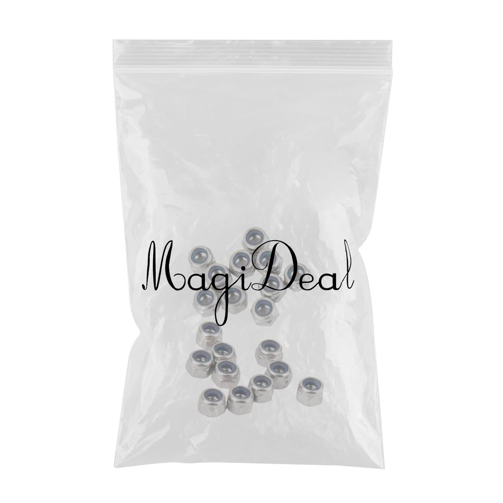 20x M4&M3 Stainless Steel A2 Nylon Collar Insert Self-lock Nuts Bolts Screws