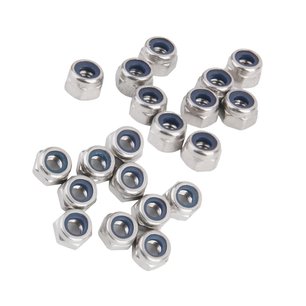 20x M4&M3 Stainless Steel A2 Nylon Collar Insert Self-lock Nuts Bolts Screws
