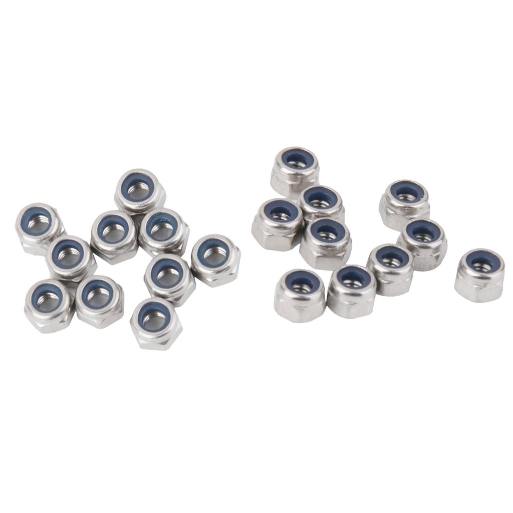 20x M4&M3 Stainless Steel A2 Nylon Collar Insert Self-lock Nuts Bolts Screws