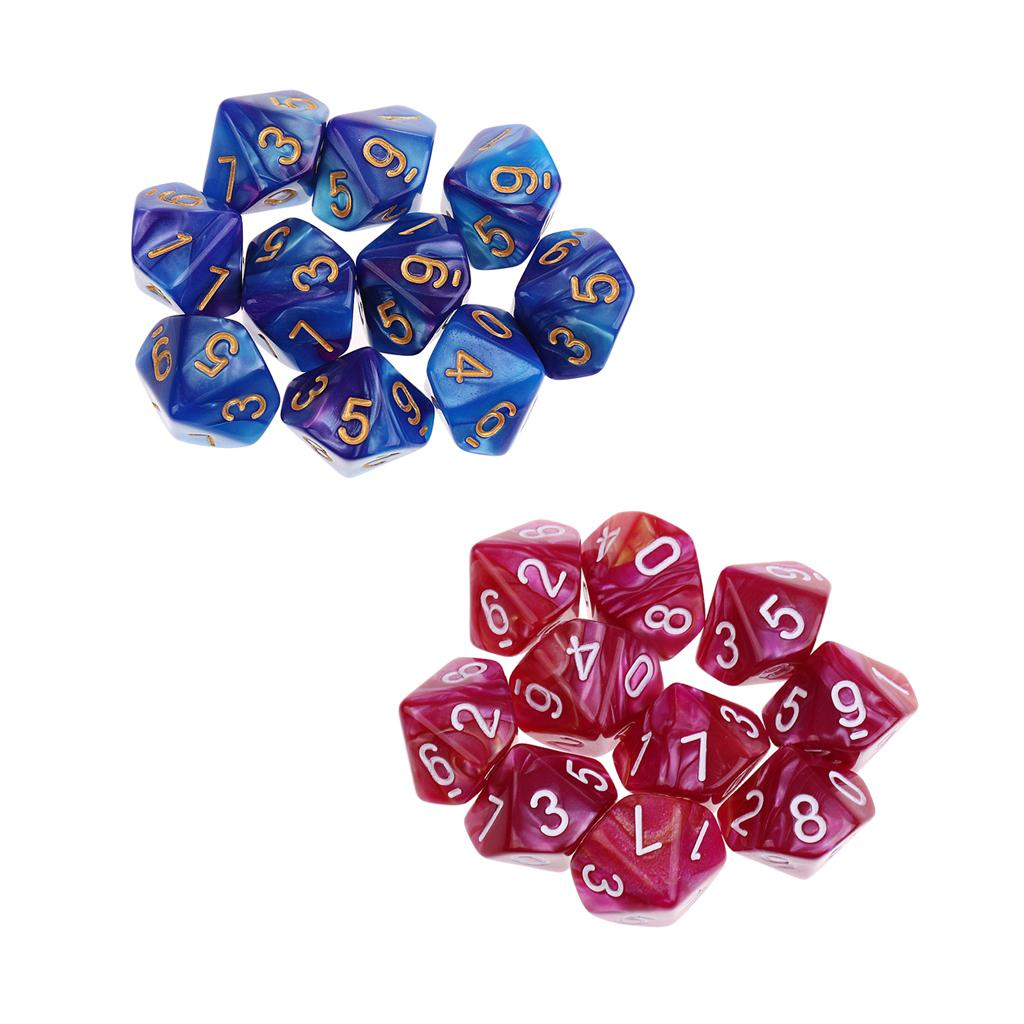 20pcs Dice D10 Polyhedral Dice for Dungeons and Dragons Table Games