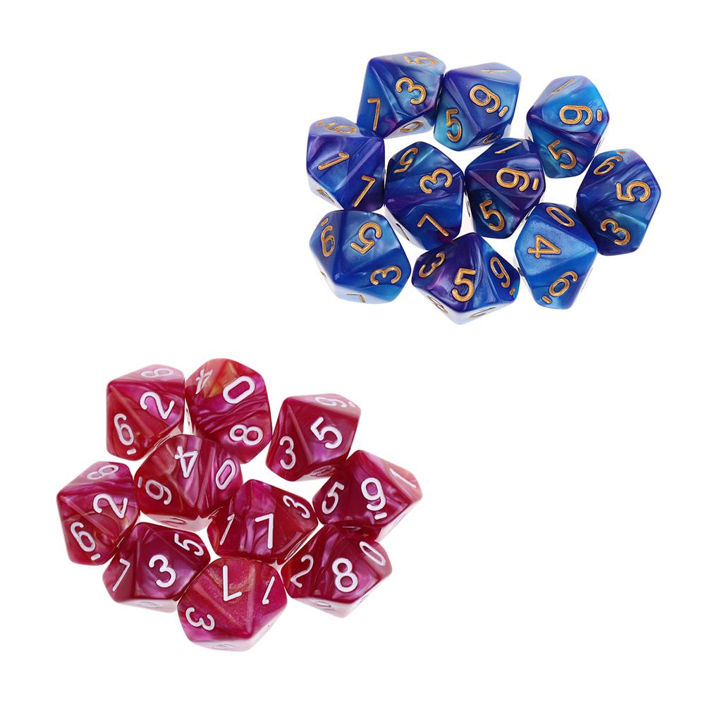 20pcs Dice D10 Polyhedral Dice for Dungeons and Dragons Table Games