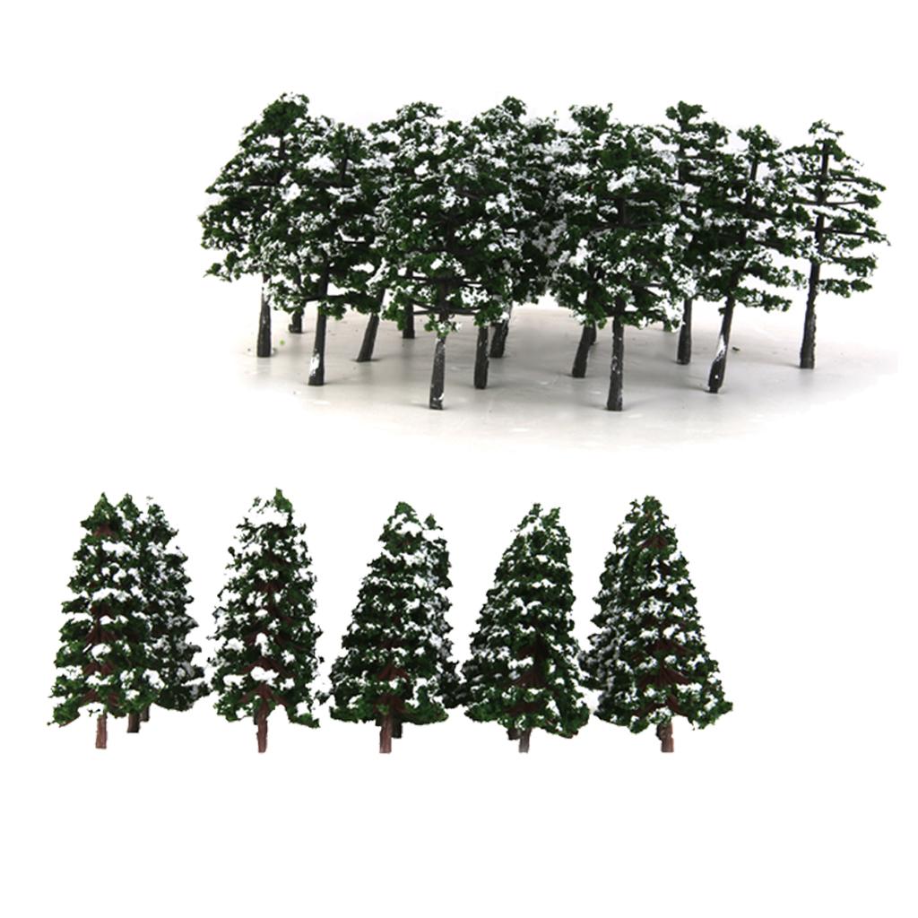 40Pcs Plastic Model Trees Snow Landscape Scenery Scale 1:100 1:150