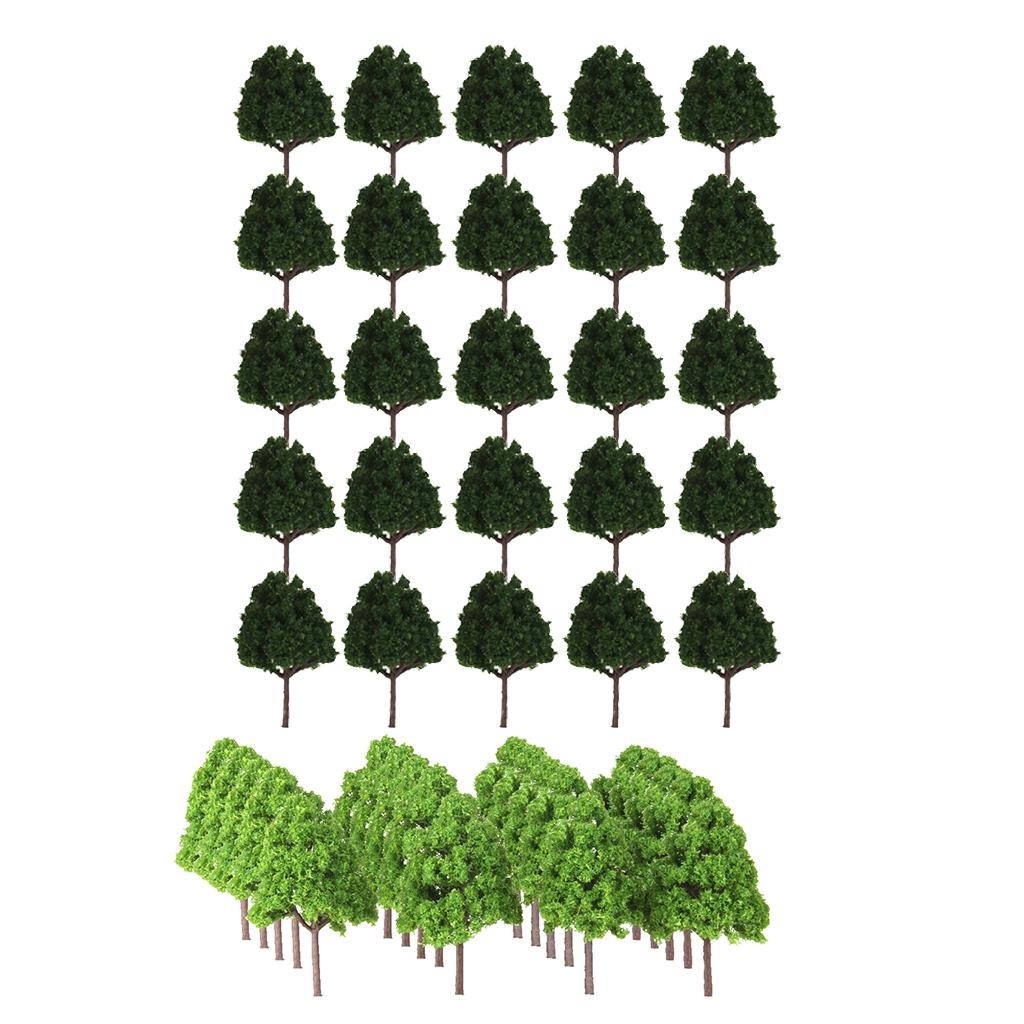 50Pcs 1:150 Model Cypress Trees Layout Diorama Wargame Railroad Scenery DIY
