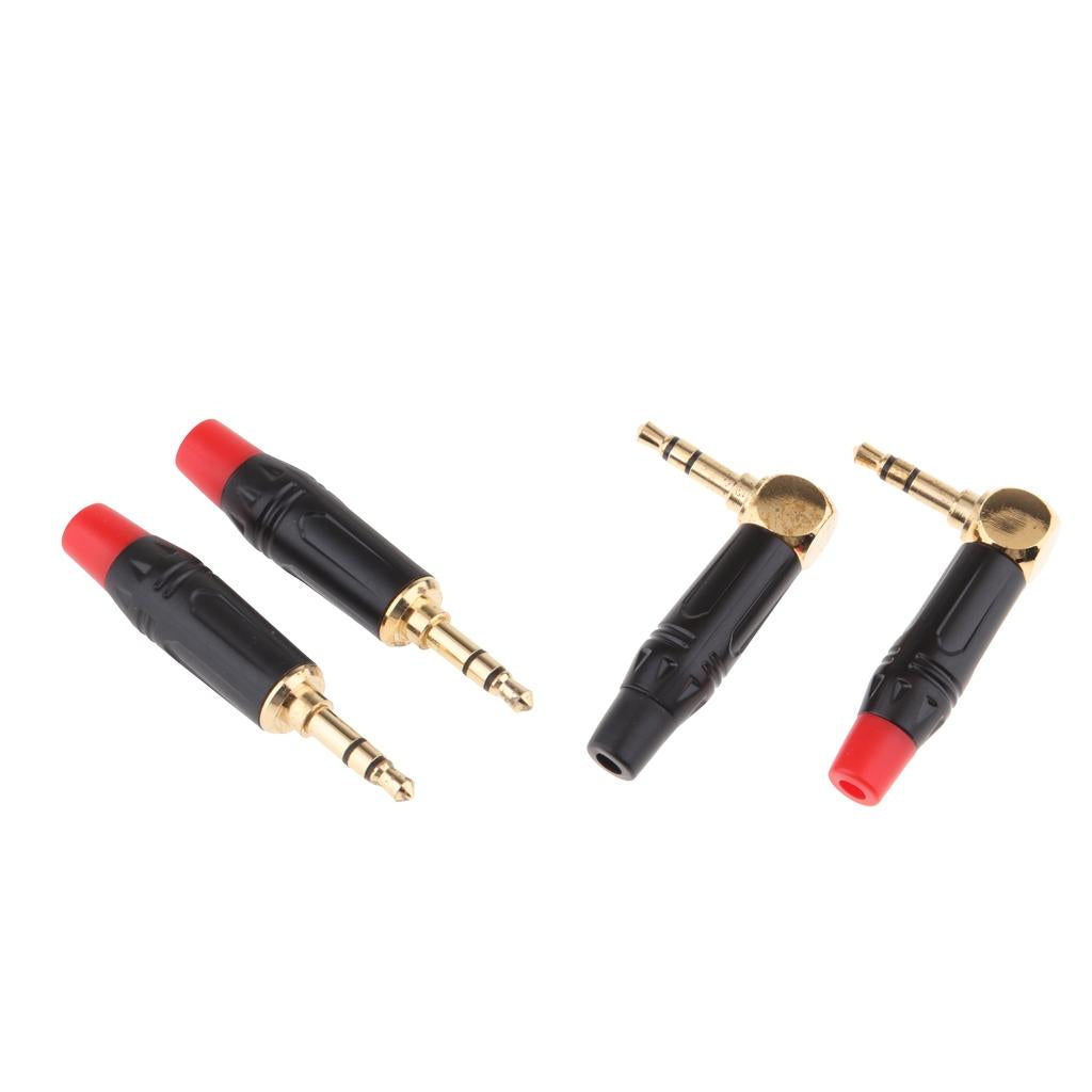 4Pieces 3.5mm 3Pole Male Repair Earphones Audio Solder Jack Plug Adapter