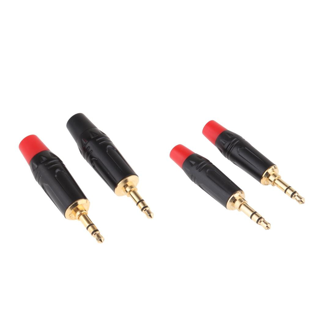 4Pcs 3.5mm 3Pole Male Repair Earphones Audio Solder Jack Plug Adapter
