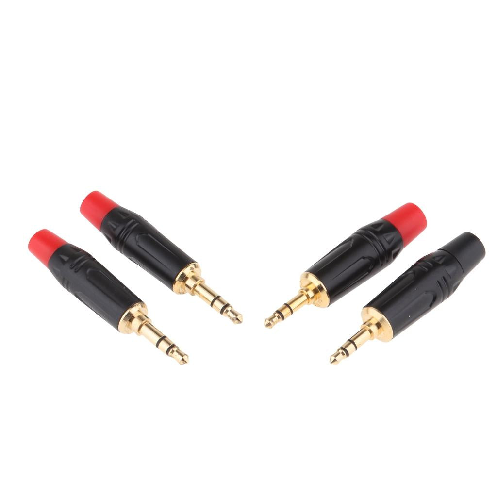 4Pcs 3.5mm 3Pole Male Repair Earphones Audio Solder Jack Plug Adapter