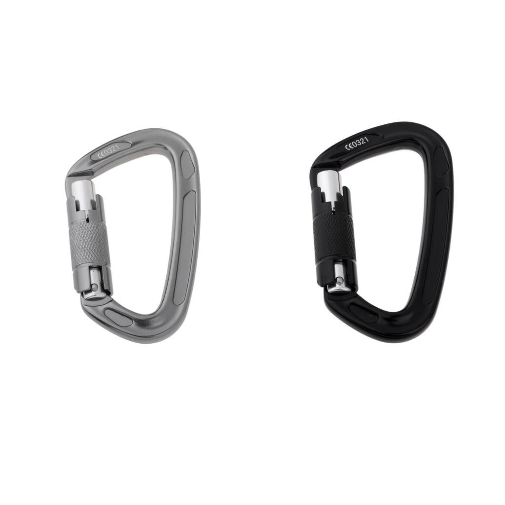 2Pcs 24KN Auto Locking Carabiner Hammock Carabiners For Rappelling Climbing