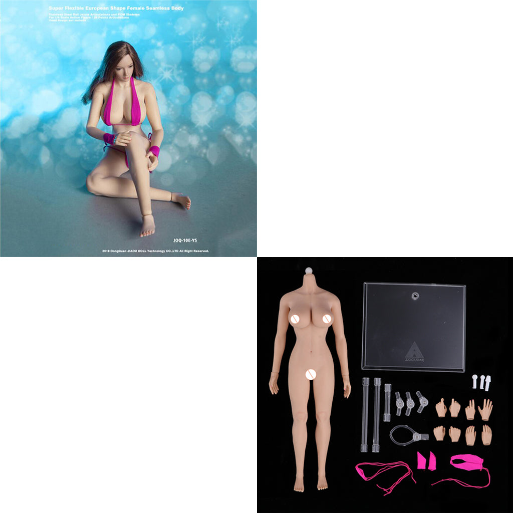 2pcs 1:6 Super Flexible European Shape Female Seamless Body Normal Skin