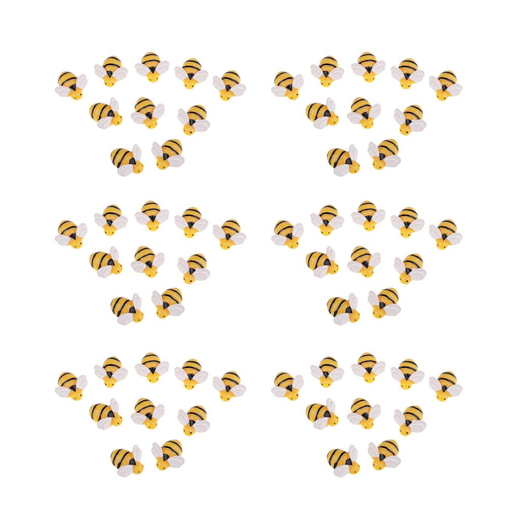 60 Pieces Bee Shape Resin Flatback Embellishment DIY Phone Case Decoration