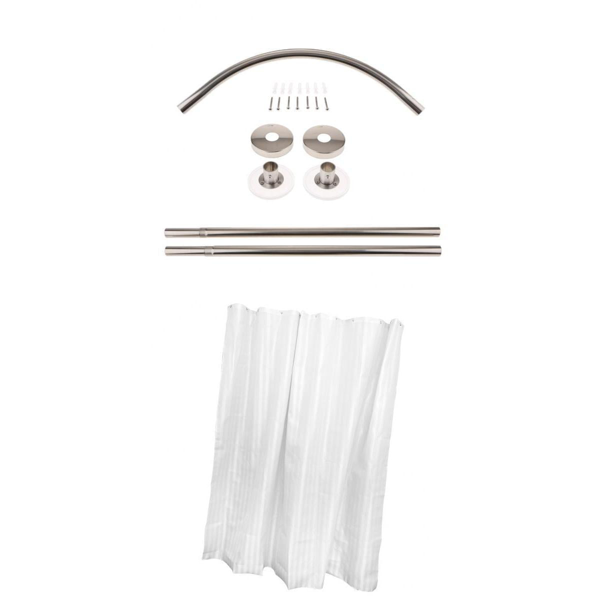 Adjustable Curved Shower Curtain Rod Bath &Shower Curtains