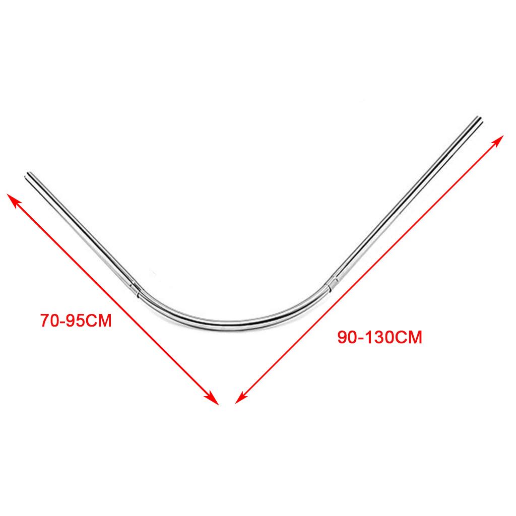 2xAdjustable Curved Shower Curtain Rod 17-24inch Bath Tub Bathroom Bar Rod