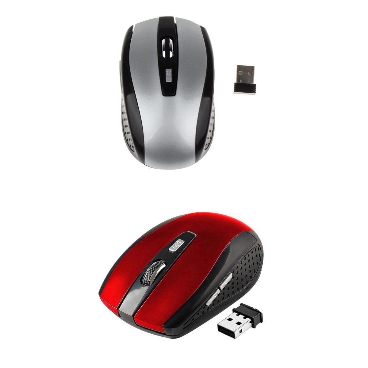 2Pcs 2.4G Wireless Mouse Mini Cordless Optical Mice 6Button 1800DPI for PC