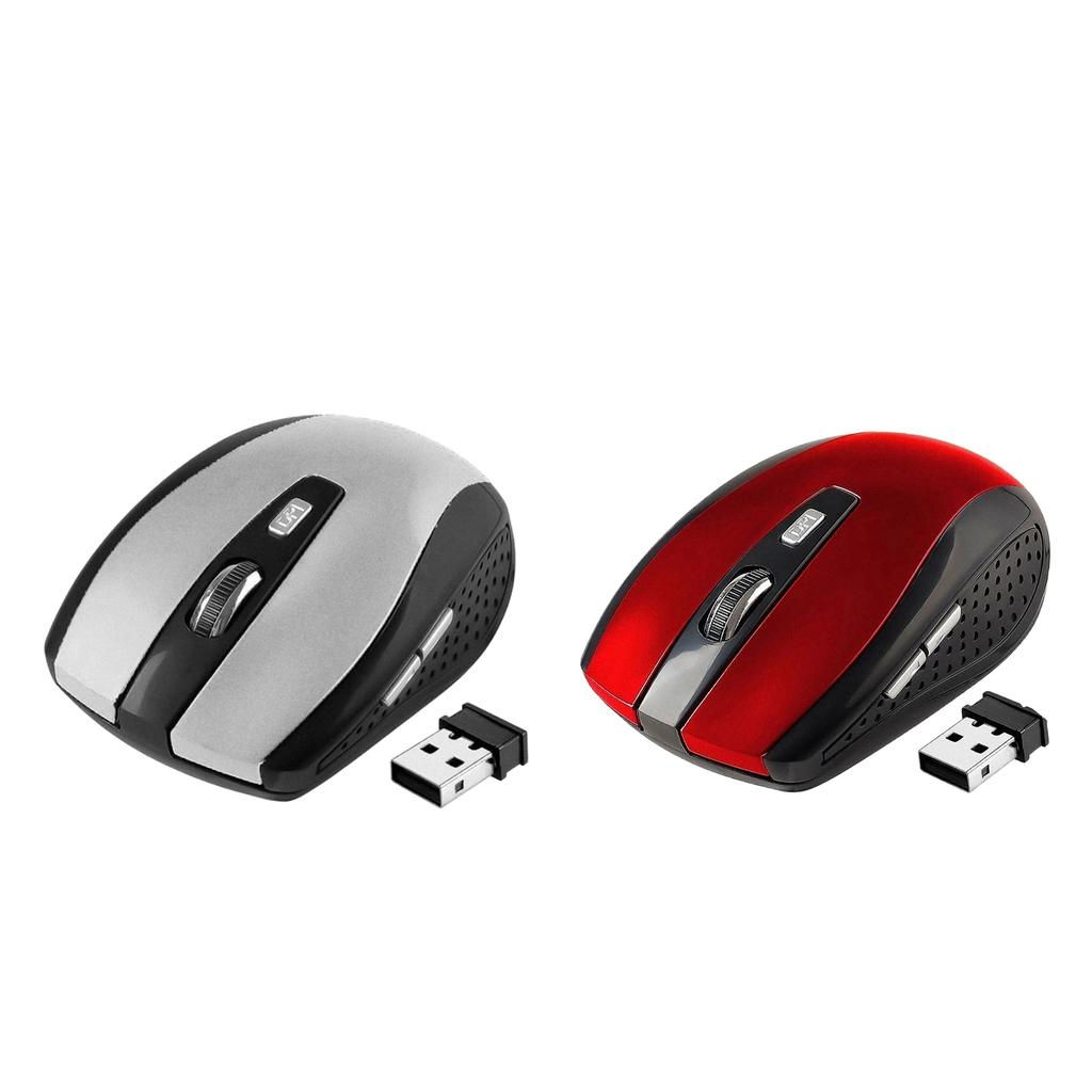 2Pcs 2.4G Wireless Mouse Mini Cordless Optical Mice 6Button 1800DPI for PC