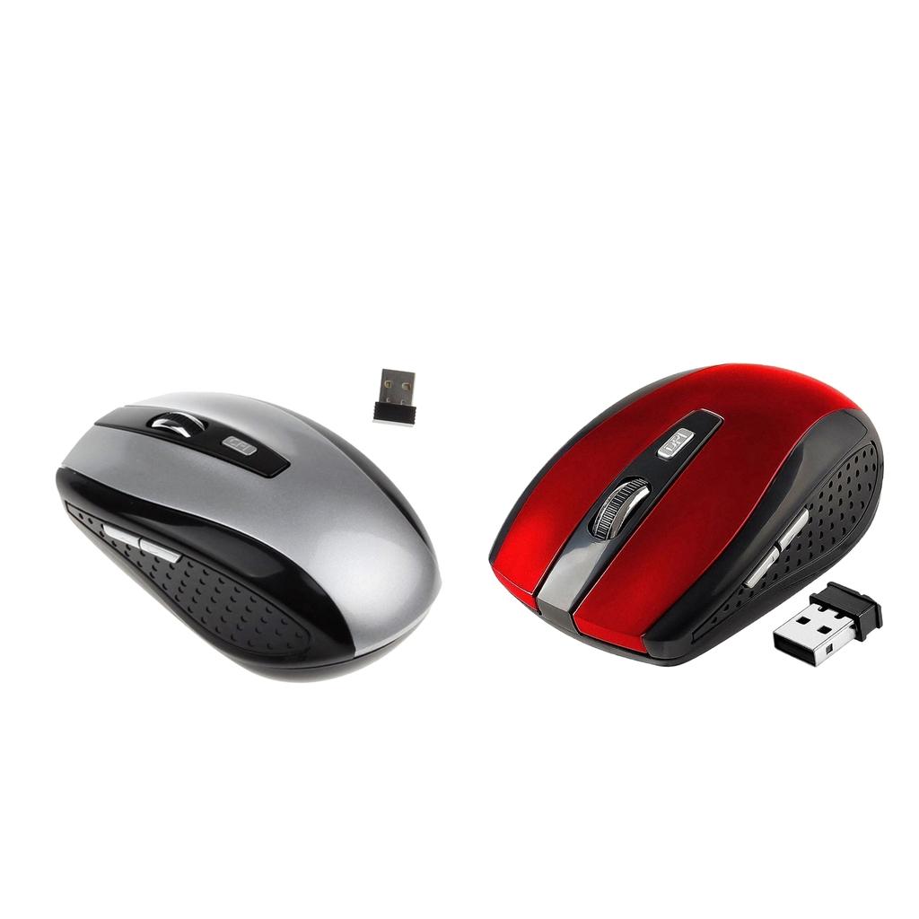 2Pcs 2.4G Wireless Mouse Mini Cordless Optical Mice 6Button 1800DPI for PC