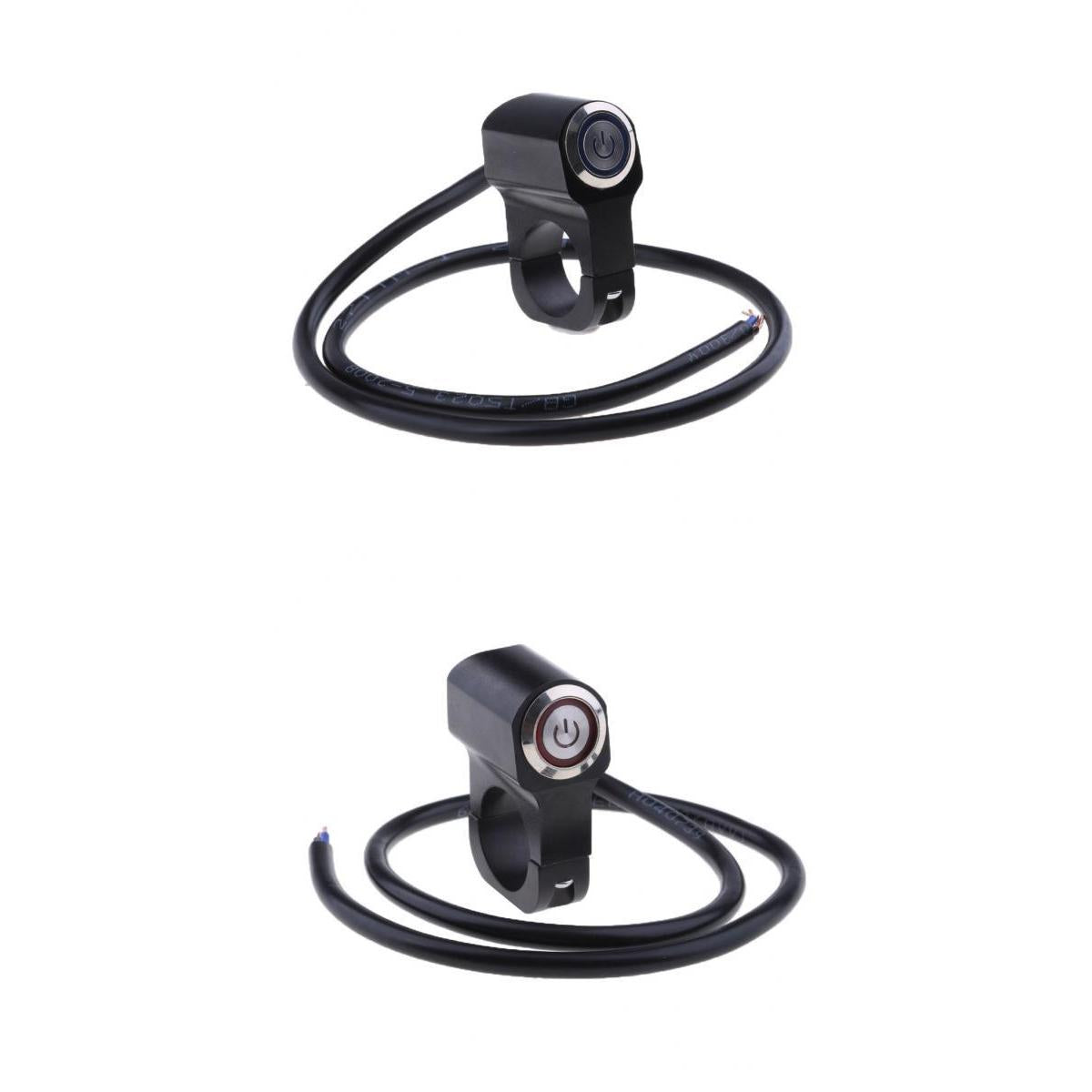 2 Pieces Blue+Red Handlebar Headlight ON/OFF Push Button Switch