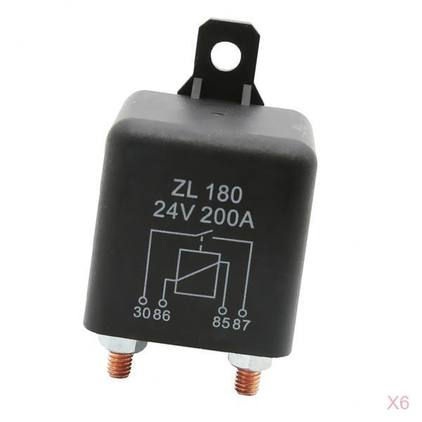 6 Piece Automotive 24V 200A 4 Pin Starter Relay Switch Circuit Control
