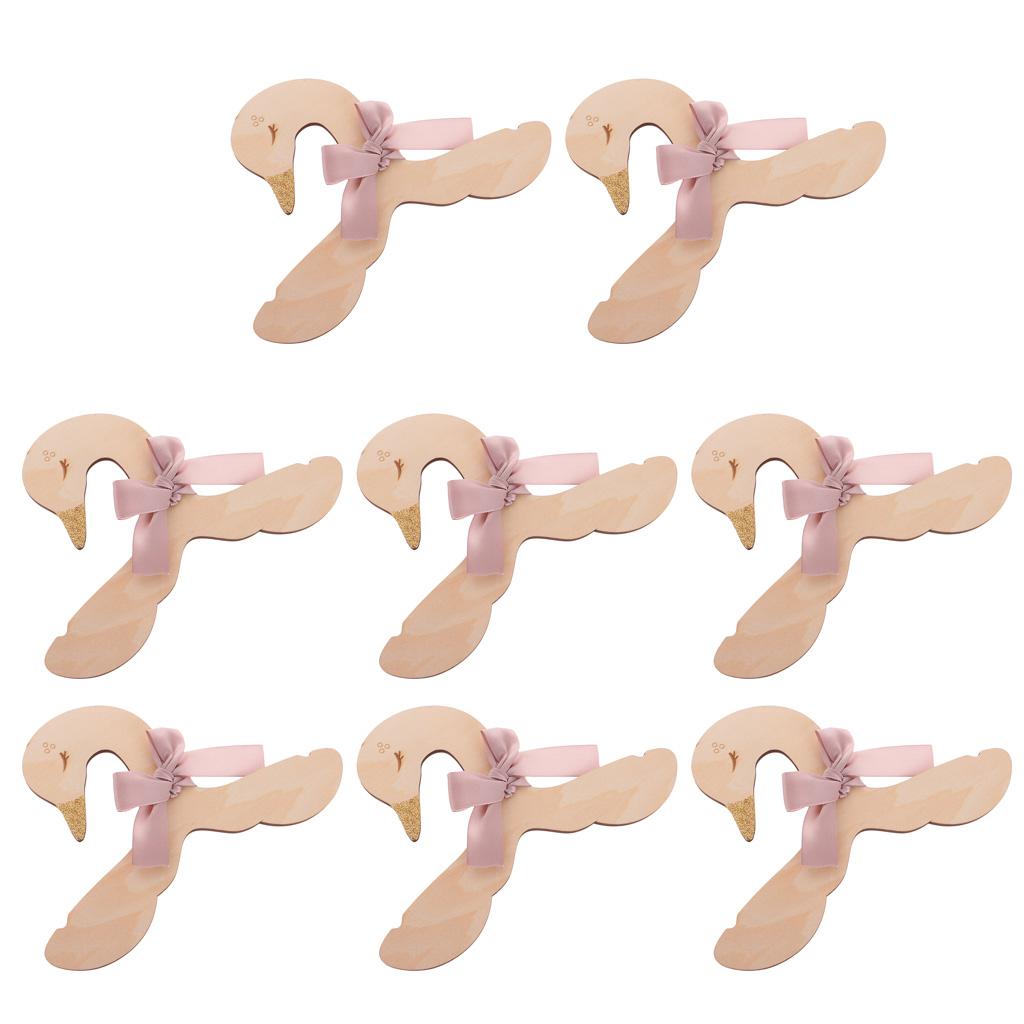 8pcs Sweet Swan Bow Baby Kids Room Nursery Wooden Coat Clothes Hook Hanger