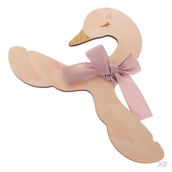 8pcs Sweet Swan Bow Baby Kids Room Nursery Wooden Coat Clothes Hook Hanger