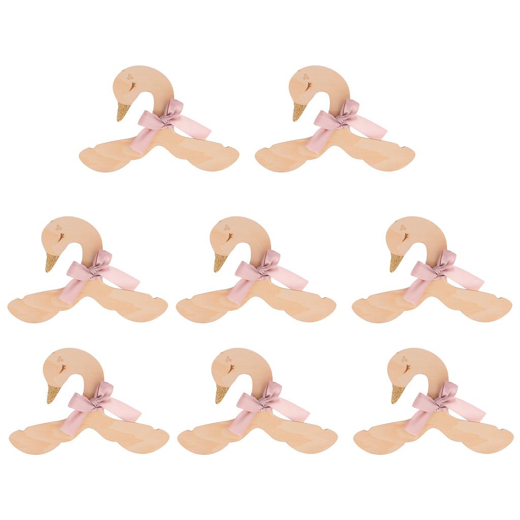 8pcs Sweet Swan Bow Baby Kids Room Nursery Wooden Coat Clothes Hook Hanger