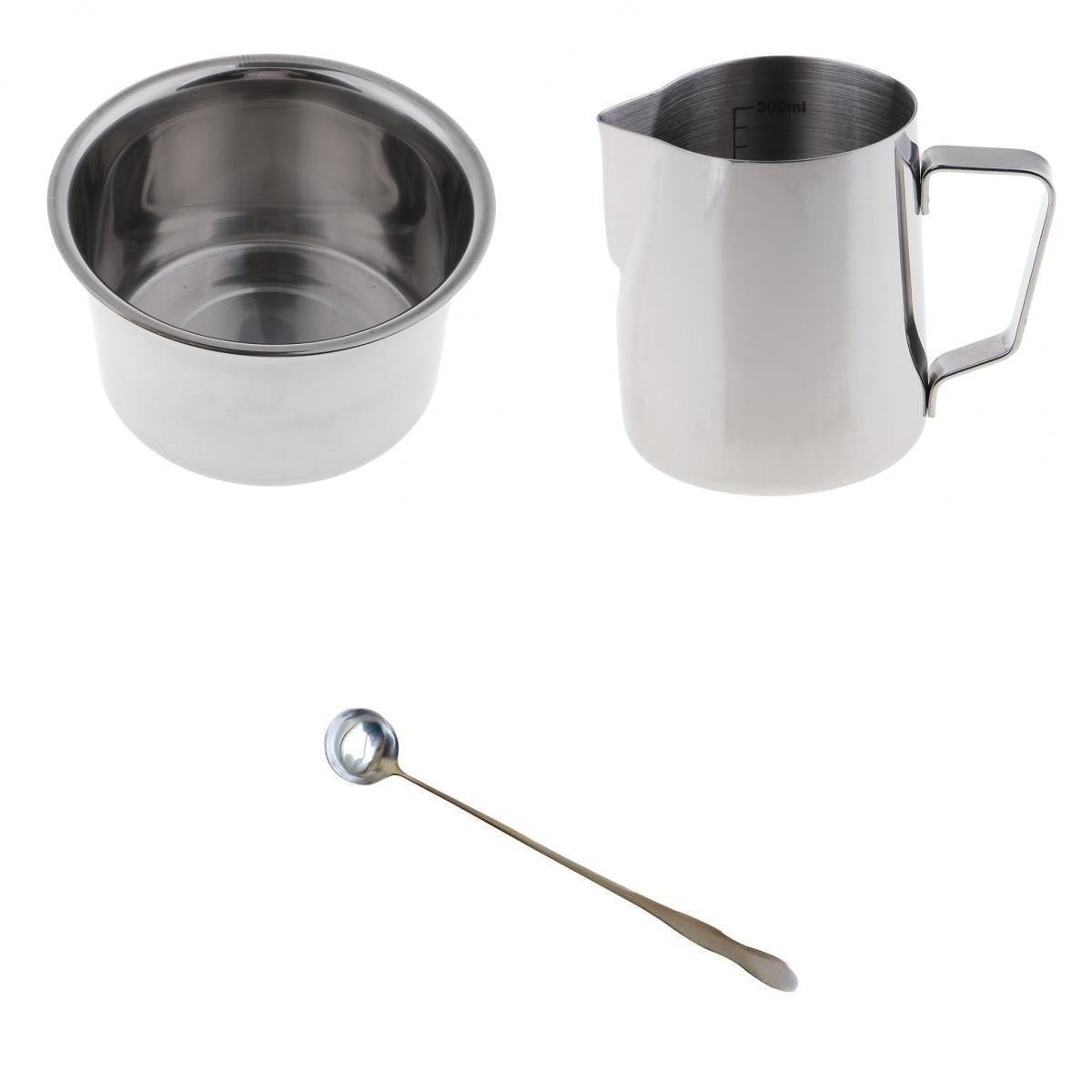 3 Pieces/set Candle Making Pitcher 300ml Double Boiler Pot Wax Mixing Spoon