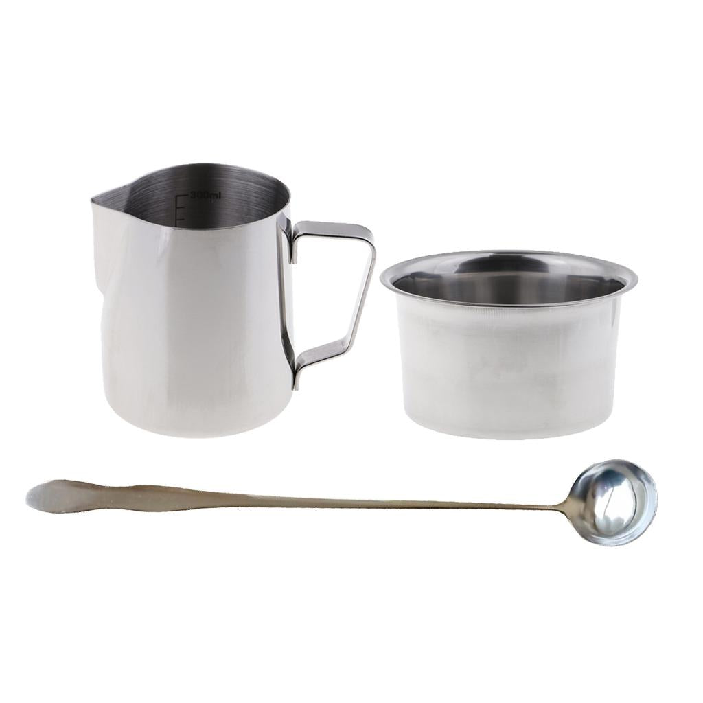 3 Pieces/set Candle Making Pitcher 300ml Double Boiler Pot Wax Mixing Spoon