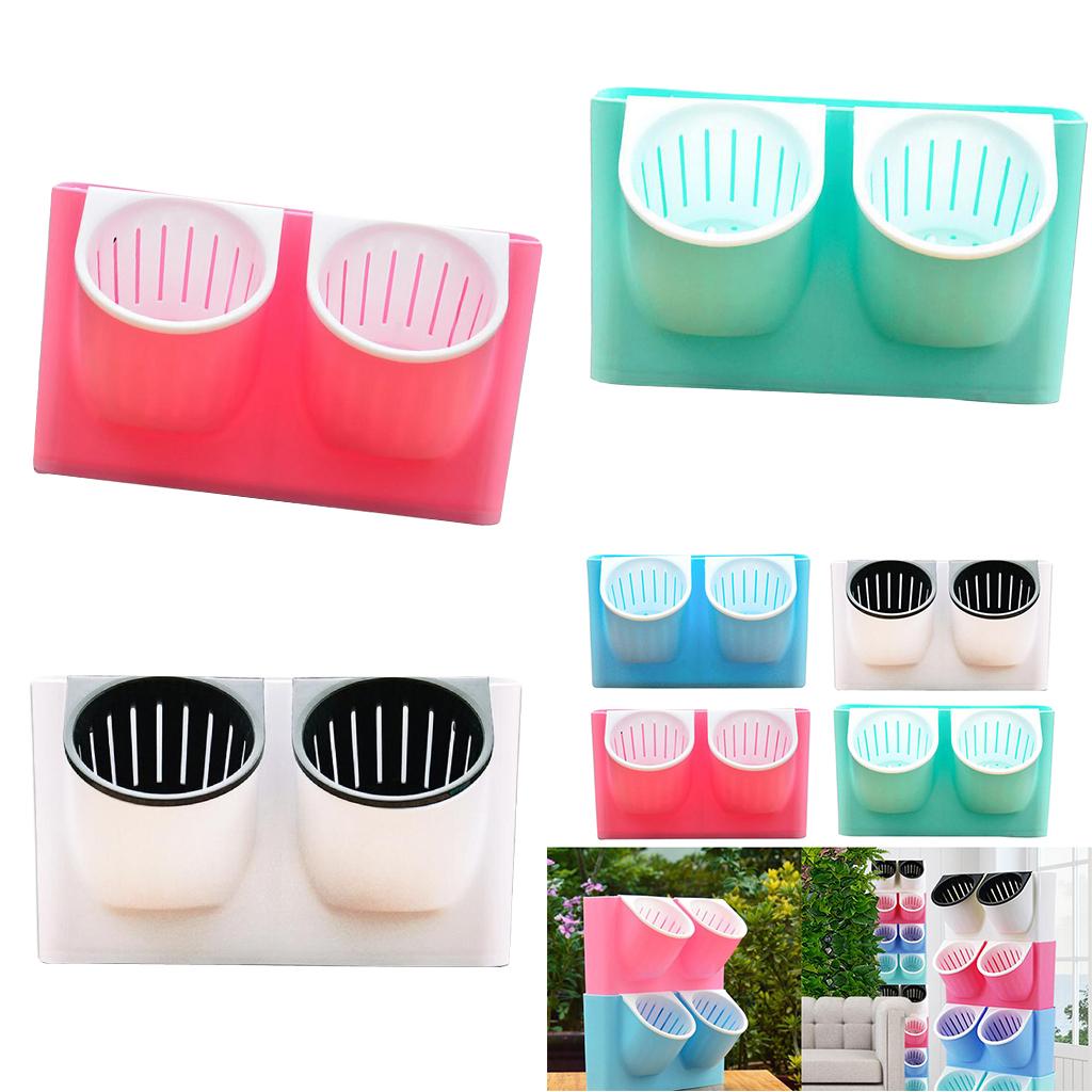 4Pcs Mini Wall Planter Self Watering Flower Pots Garden Yard Patio Plants