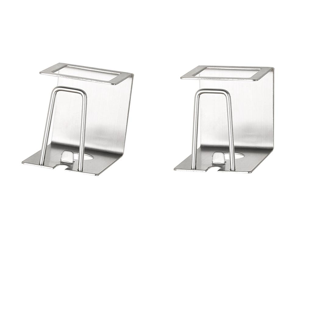 2Pcs Wall Mounted Toothbrush Holder Toothpaste Self Adhesive Stainless Steel