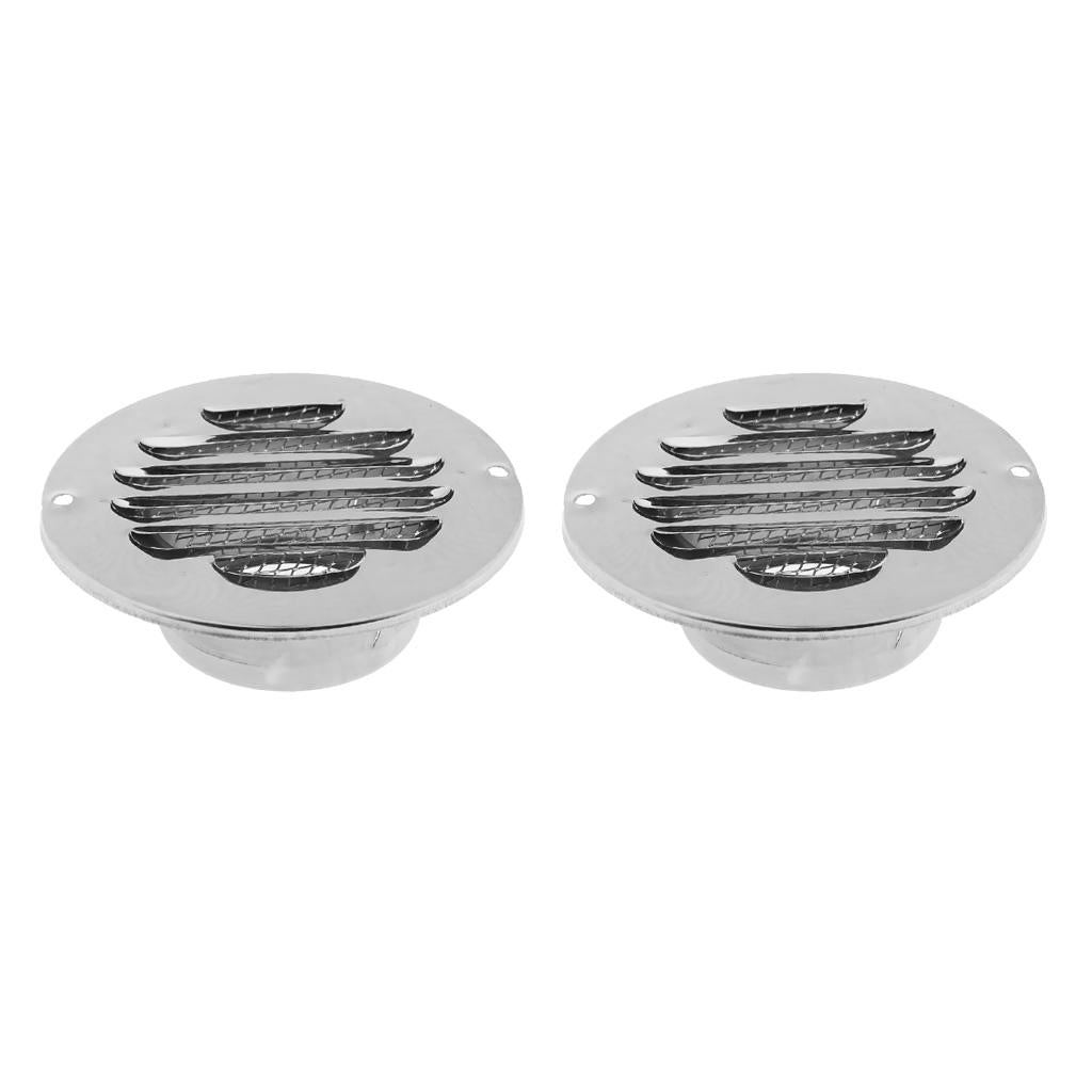 2pcs Stainless Wall Ceiling Round Air Vent Grille Cover Ventilation Ducting