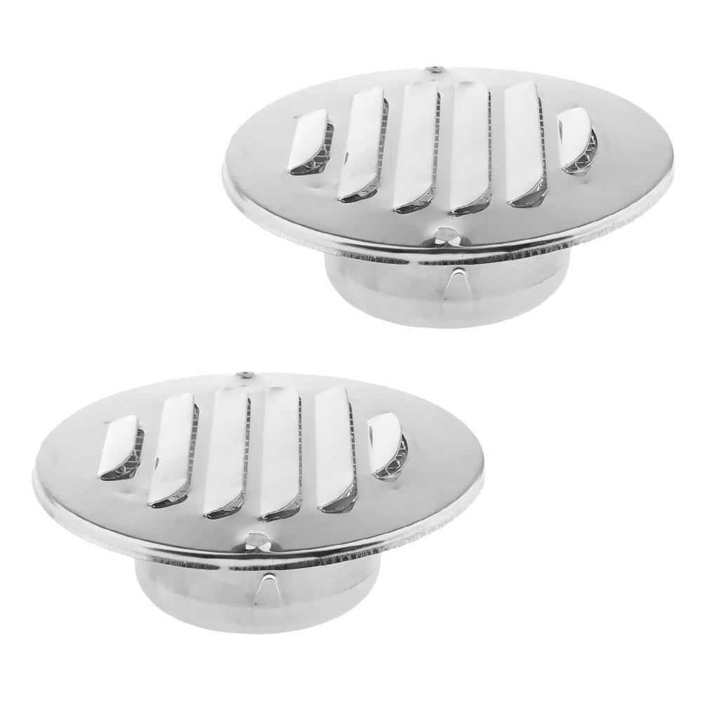 2pcs Stainless Wall Ceiling Round Air Vent Grille Cover Ventilation Ducting
